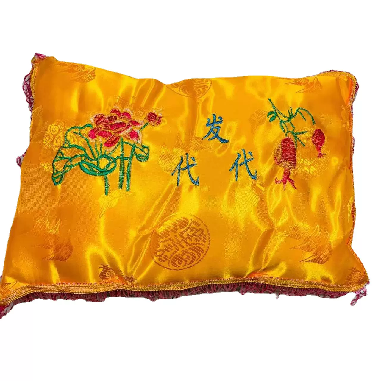 厂家批发绣花枕头祭祀老人白事用品寿枕头批发代代发枕头