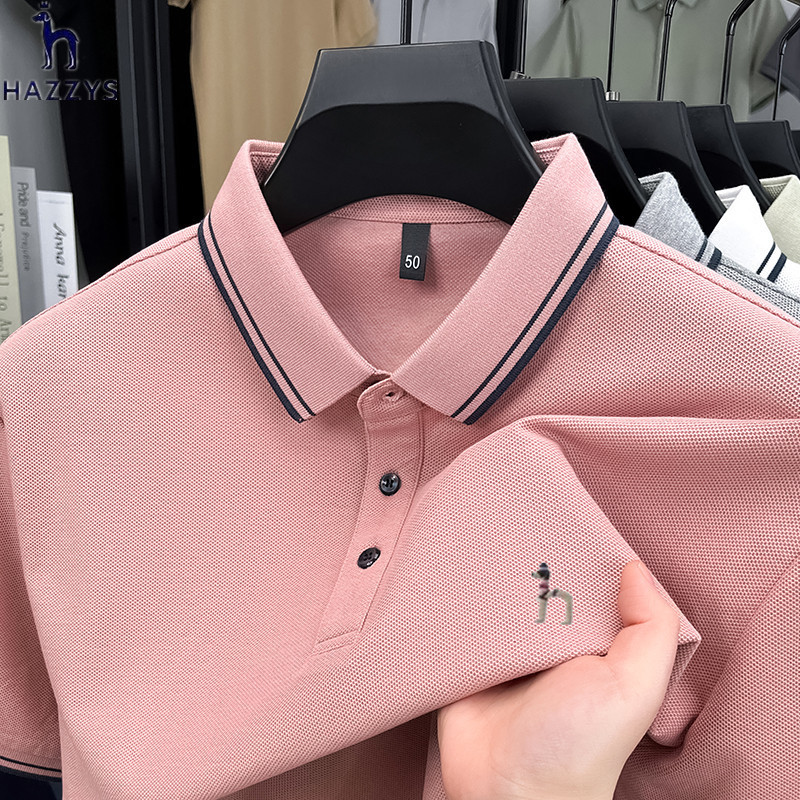 Hazzysハギスpoloシャツメンズ夏新作カジュアルスリムtシャツシンプルおしゃれメンズ上着|undefined