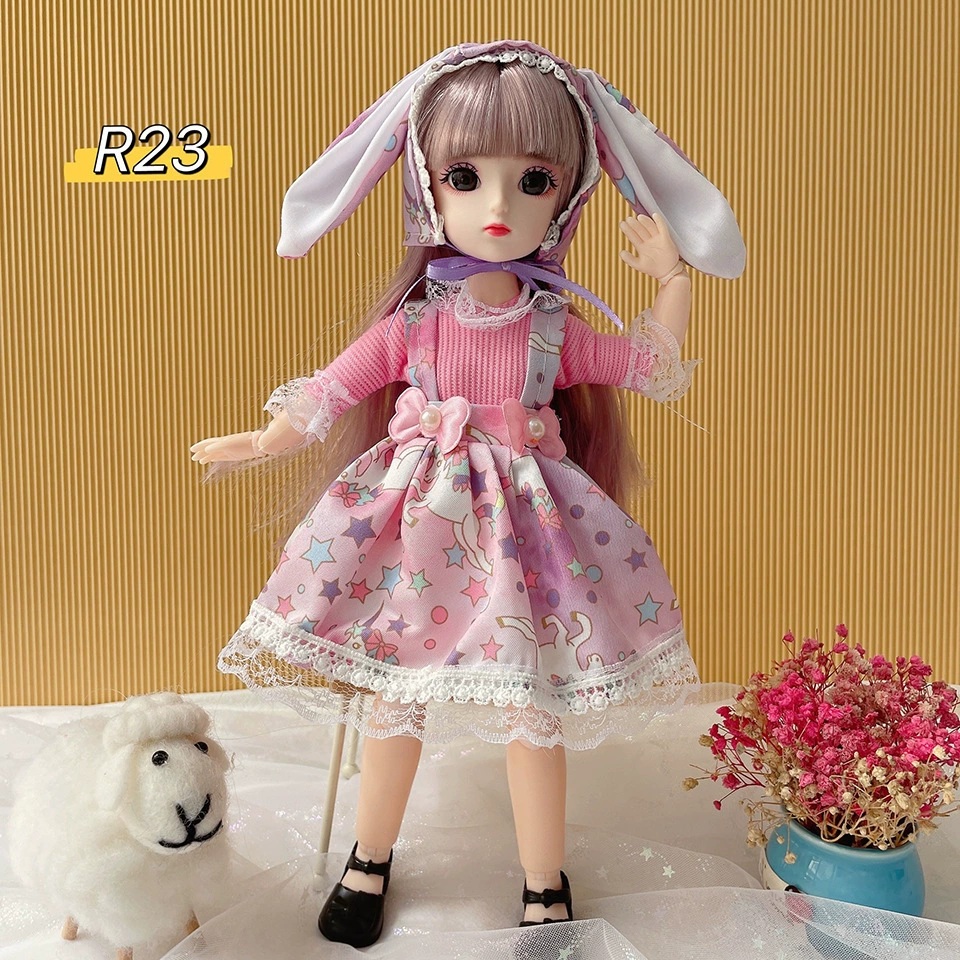 Новая 12-дюймовая 23-дюймовая подвижная кукла Джиллс BJD 30 см 1/6 с макияжем и платьем