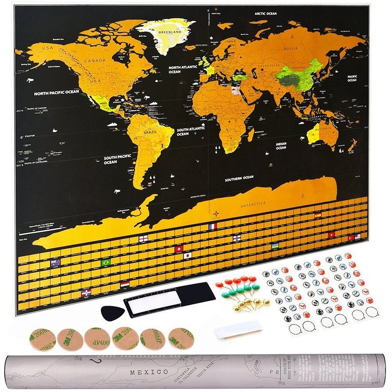 Scratch map大サイズ黒金スクレーパー地図宇宙太陽系図科学普及地理教育用具掛け図|undefined
