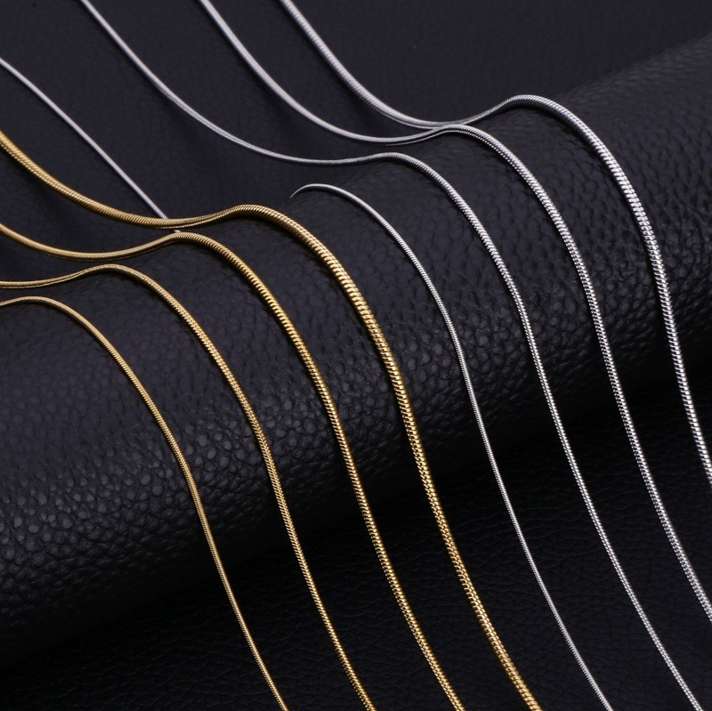 欧美不锈钢圆蛇骨项链 真空电镀炉内18k锁骨链 新款现货 网红爆款