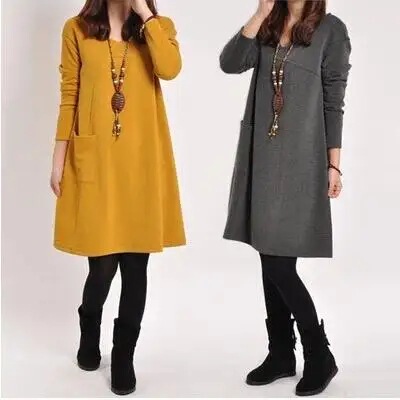 Plus Size Women's Dress 2025 New Fashion Loose Fit Tummy-Covering Slimming Oversized Casual Straight Skirt Autumn Dress