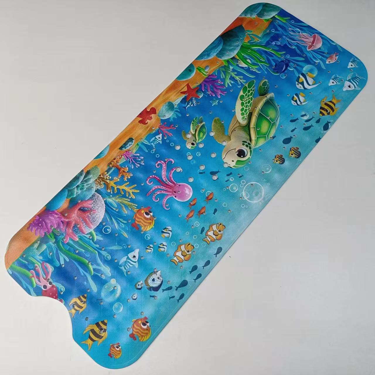Alfombrilla antideslizante para baño con diseño de océano de dibujos animados para niños de Amazon, alfombrilla antideslizante para piscina, baño, alfombrilla antideslizante