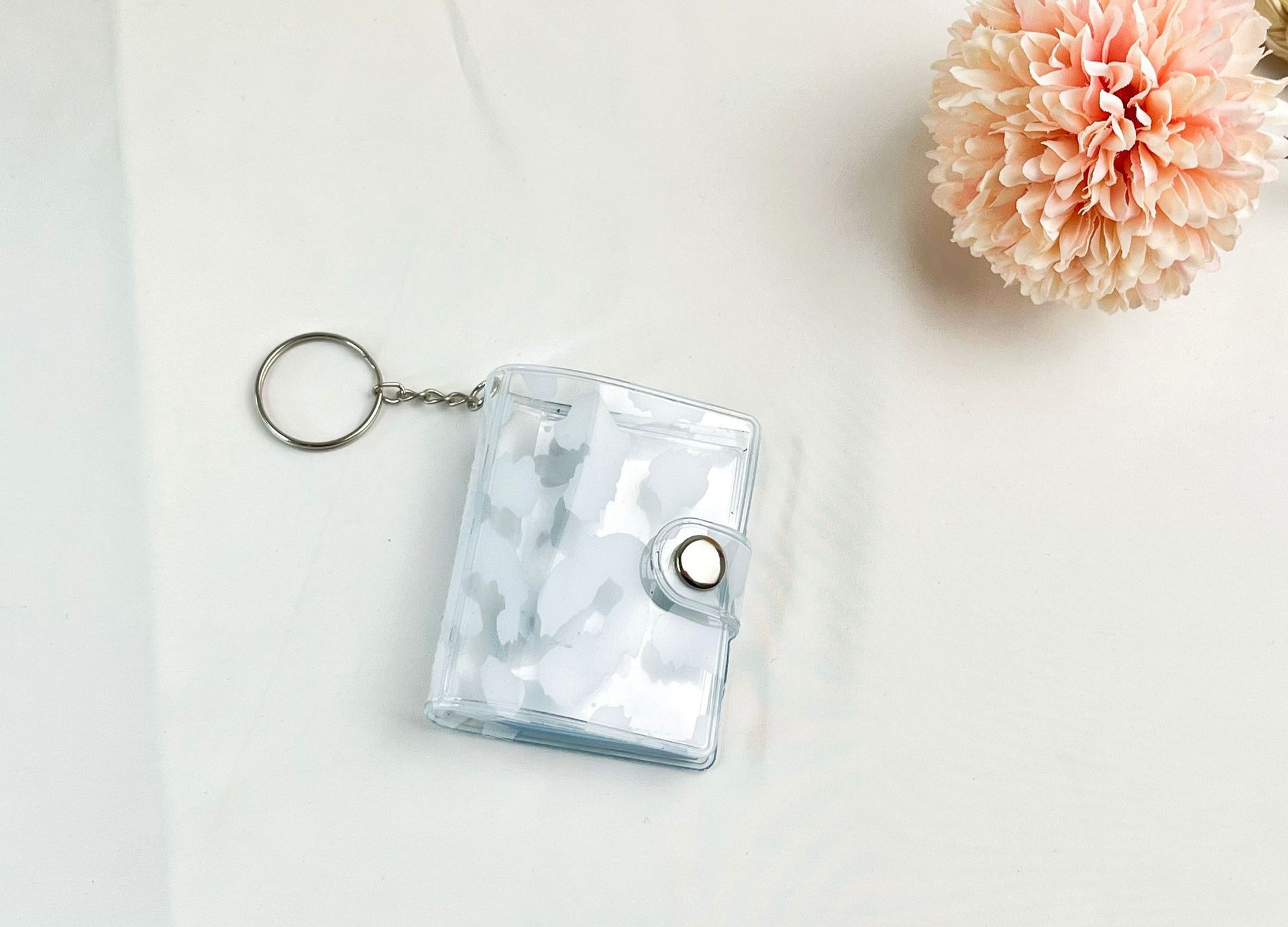 2 인치 레오파드 무늬 흰색 사진 앨범 일반 버클