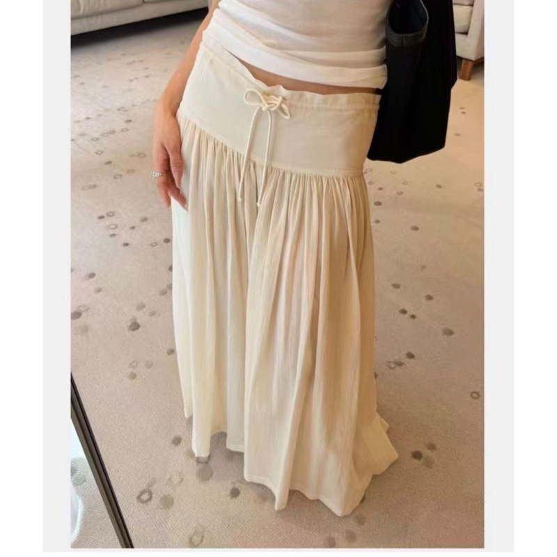 Row Style Essential Skirt-Pants with Drawstring Waist, Wide-Leg Straight Casual Long Pants for Women, Flowy and Versatile, Slimming Long Pants