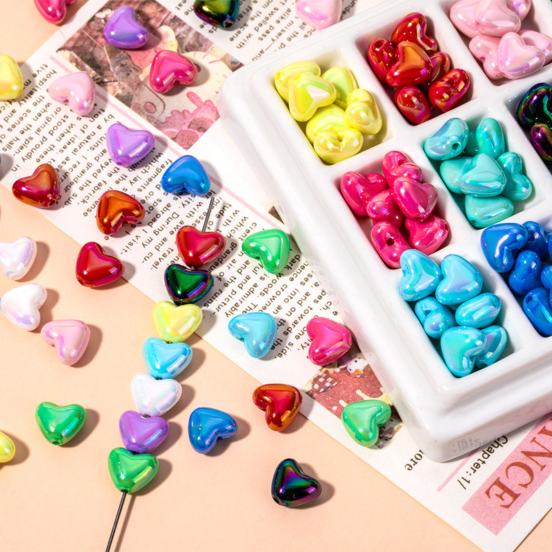 Acrylic Solid Color Electroplated Uv Color Peach Heart Beads Handmade DIY Bracelet Phone Chain Beaded Jewelry Accessories Acrylic Solid Color Electroplated Uv Color Peach Heart Beads Handmade DIY Bracelet Phone Chain Beaded Jewelry Accessories