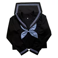 В наличии JK Uniform Black Aqua Blue Три Ортодоксальный базовый матросский костюм в японском морском стиле Осенний костюм с длинными рукавами