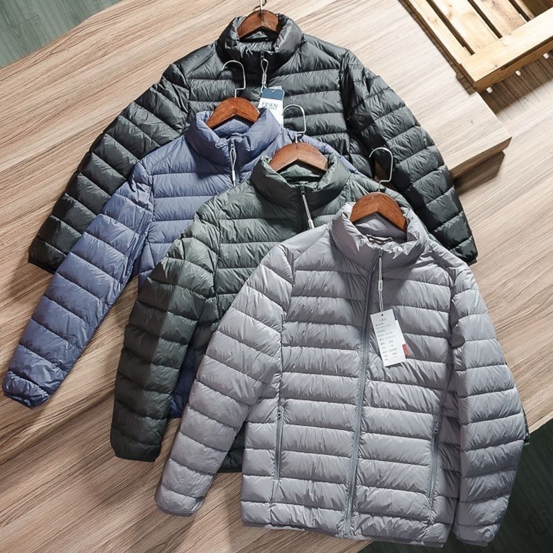 Light Feather Clothing Men's Anti-season Fleece Cotton-padded Jacket Men's Vertical Collar Warm Daily Casual All-match Winter Hooded Jacket