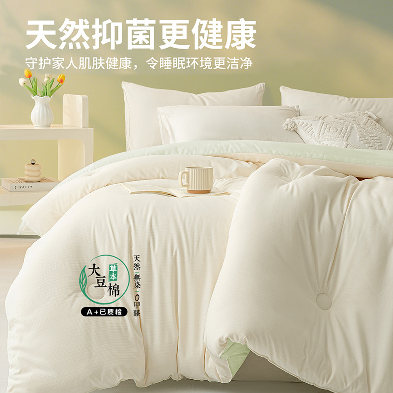 Quilt de fibra de soja gruesa dormitorio caliente para estudiantes individuales primavera y otoño edredón de núcleo invierno invierno colchón antifría general cuatro estaciones