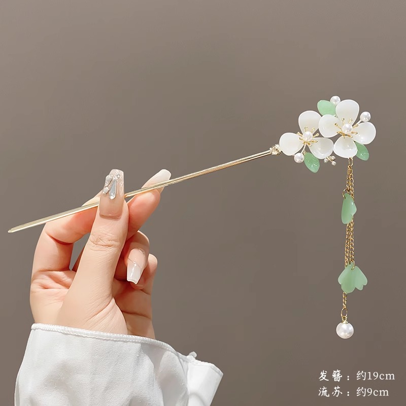 子供のかんざしの女性2024の新型の古風の新しい中国式の高級感のヘアピンの馬のスカートは漢服の髪の飾りを飾ります。|undefined
