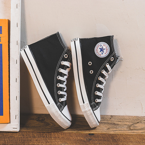 Kuangchao new canvas shoes men's shoes student high-top fashion couple style sneakers lace-up men's casual wholesale shoes