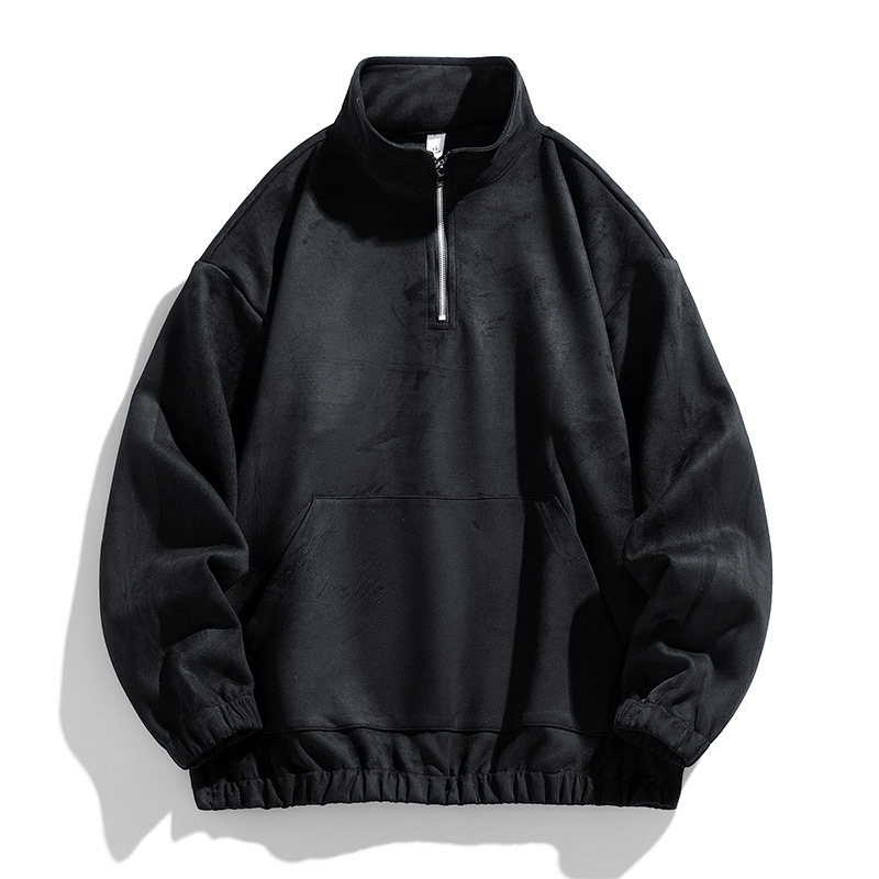 Men's clothing wholesale autumn collar half cardigan sweater men's Japanese retro long sleeve deerskin velvet base shirt casual top men's Men's clothing wholesale autumn collar half cardigan sweater men's Japanese retro long sleeve deerskin velvet base shirt casual top men's
