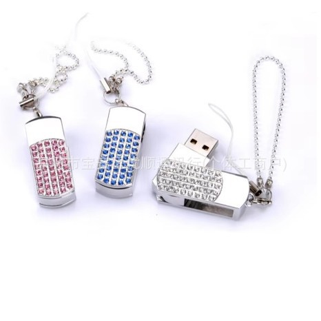 Pink Crystal Pen-Style USB Flash Drive (4GB, 8GB, 16GB, 32GB, 64GB) - Creative and Personalized Gift for Students
