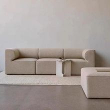 北欧贵妃布艺沙发意式灰色全包小户型通用简约现代弹力拼色沙发