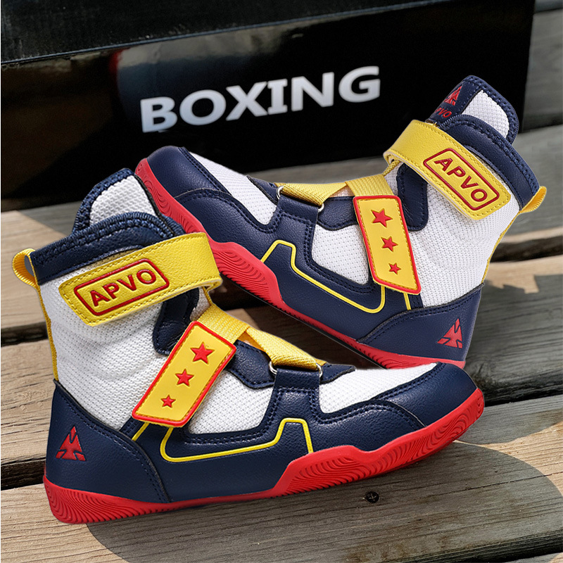 Professional Wrestling Shoes Sanda Fighting Martial Arts Training Boxing Shoes Children's Taekwondo Muay Thai Fighting Training Fighting Shoes