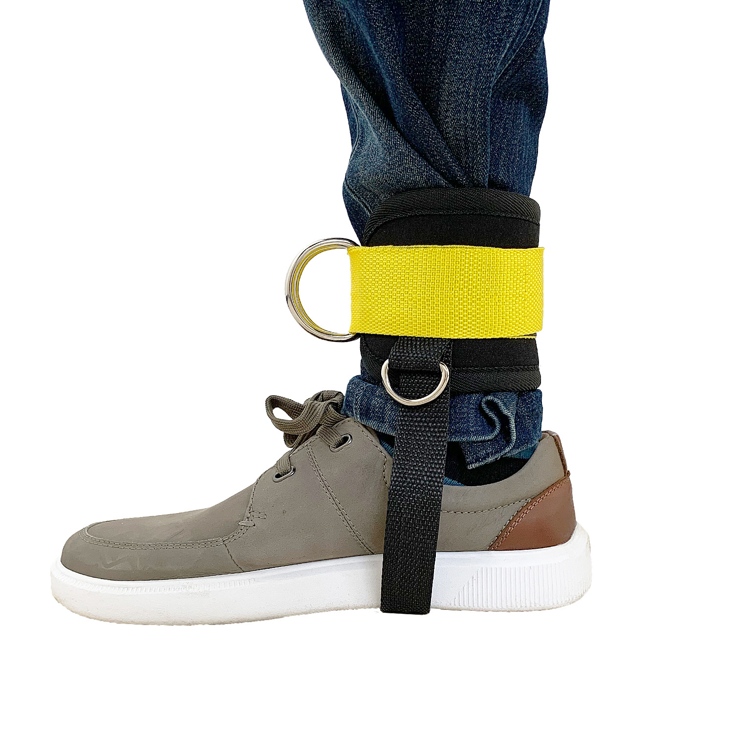 龙门架脚踝扣带脚蹬踏绳 可调节健身腿部训练护踝 脚踩绑带脚踝扣