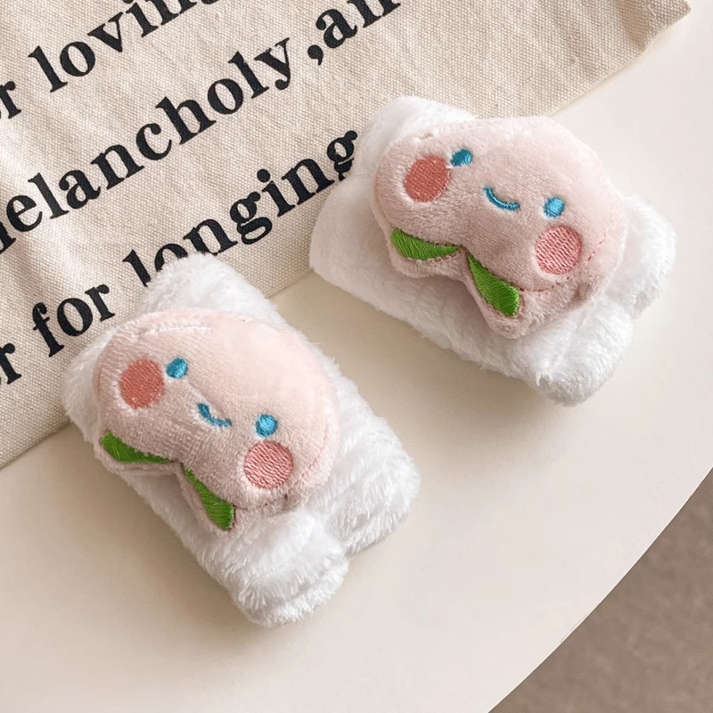 Caricatura encantadora muñeca de peluche intestino grueso anillo de cabello oso caño invierno corda clip de cabello cola de caballo joyeros de cabello nueva chica