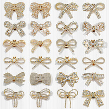 跨境合金多种蝴蝶结珍珠水钻可拆卸夹扣高跟婚鞋鞋头配饰五金鞋扣