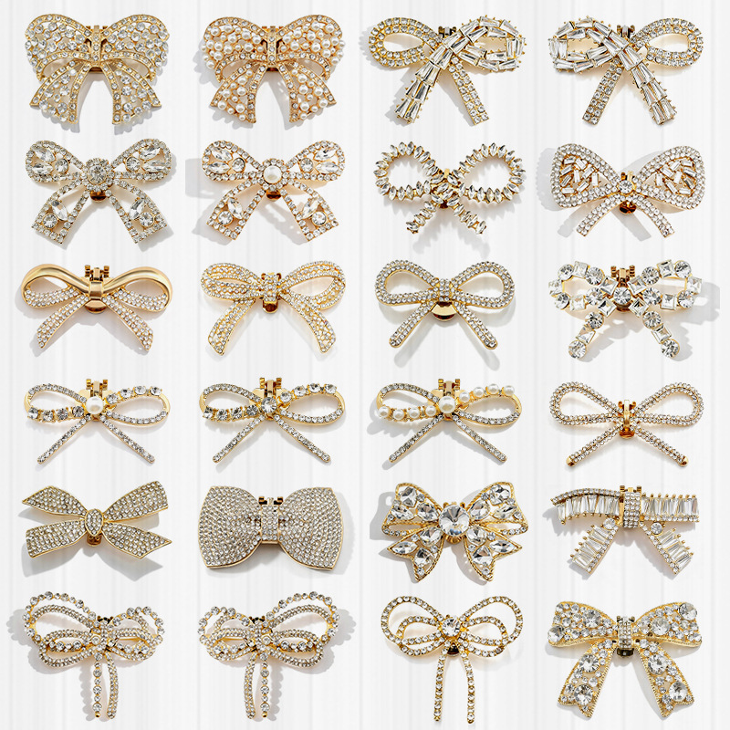 Cross-Border Alloy Multi-Type Bowknot Pearl Rhinestone Detachable Clip-On High Heel Wedding Shoe Toe Accessories Hardware Shoe Buckle Cross-Border Alloy Multi-Type Bowknot Pearl Rhinestone Detachable Clip-On High Heel Wedding Shoe Toe Accessories Hardware Shoe Buckle