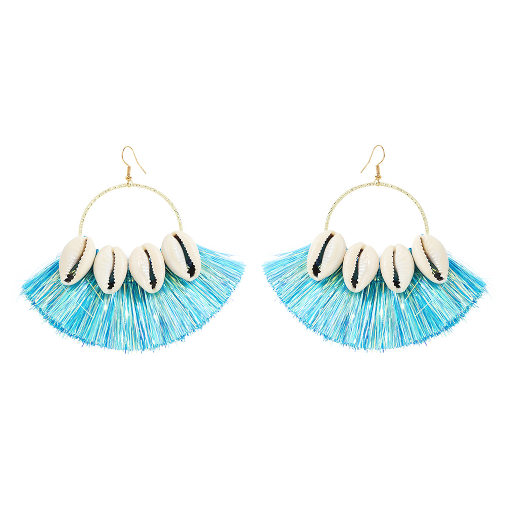 Fashion Alloy Inlaid Shells Geometric Earrings display picture 2