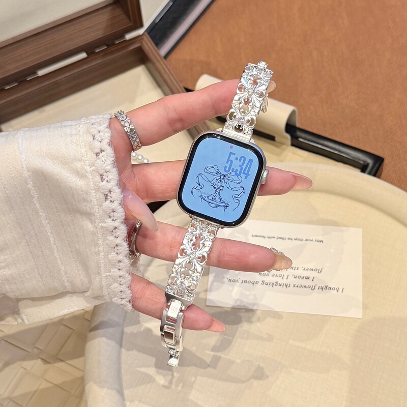 Suitable for S11, Apple Watch Se, Female Iwatchs10 Wristband, Floral Diamond-Encrusted Xiaomi 9Pro, Huaqiangbei