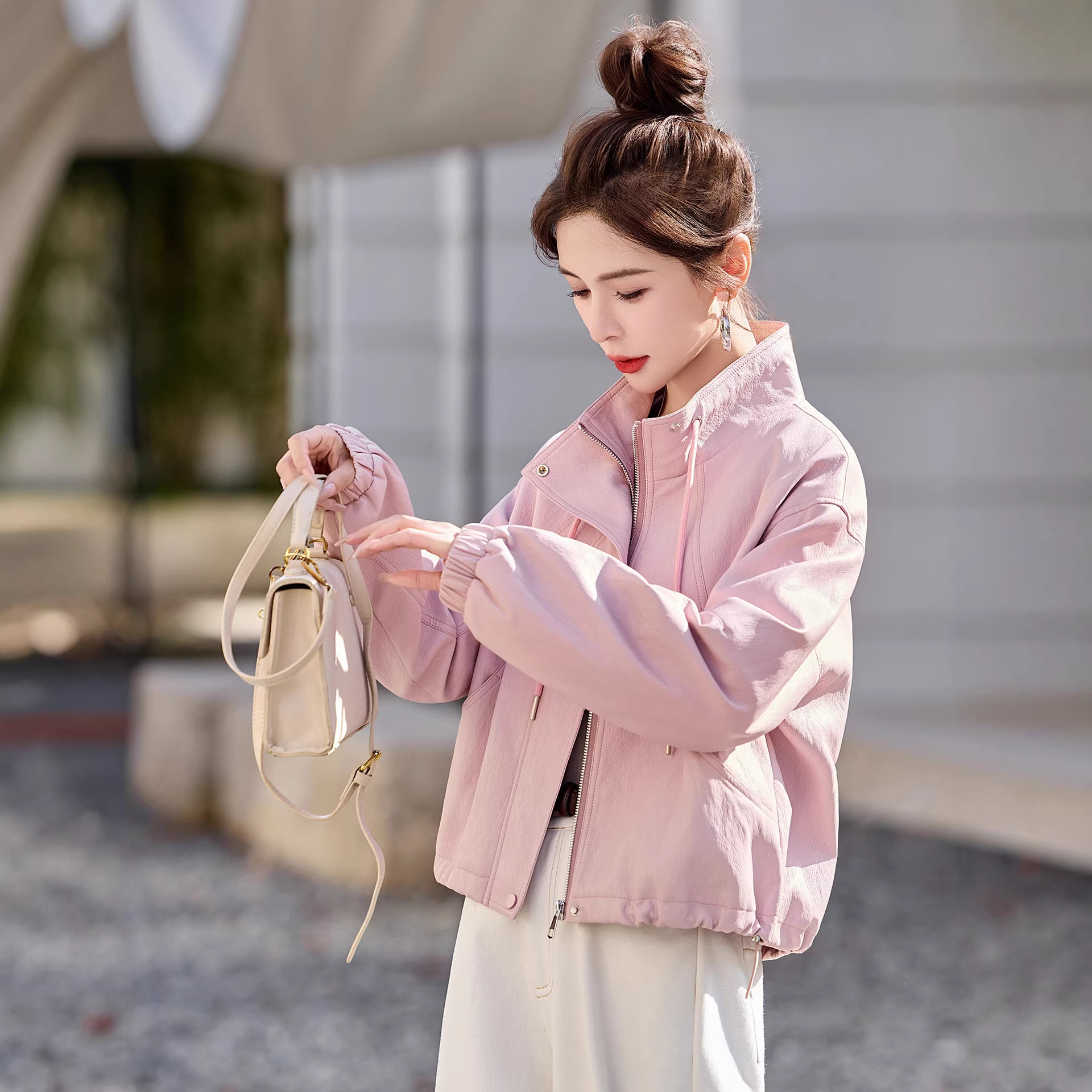 2026春季新款爆款小个子洋气百搭宽松休闲外套品牌真皮短款皮衣女