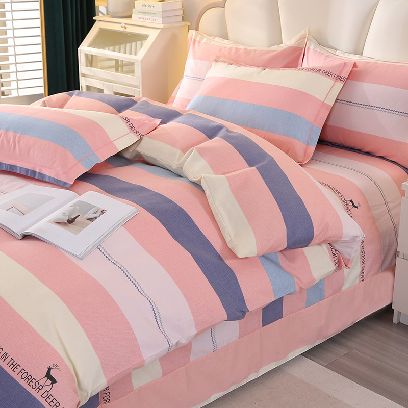 Algodón grueso molido cuatro piezas de sábanas cubiertas de ropa de cama de grado madre y bebé cuatro temporadas de tres piezas de algodón