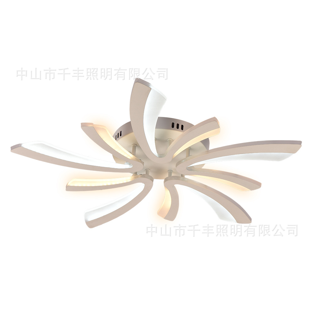 Luz de ventilador LED transfronteriza hotel creativo sala de estar lámpara principal moderna simple dormitorio lámpara de techo estudio lámpara Zhongshan