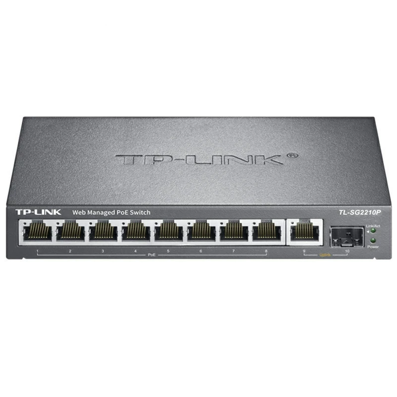 TP-LINK TL-SG2210P Полностью гигабитный коммутатор с управлением через Cloud 10 POE 8 портов POE 1 Гбит 1 свет