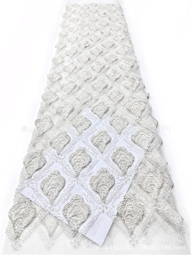 Multicolor calcomanías cuentas esquinillas bordadas tela de bordado de encaje pesado vestido de boda tela de vestido de alta definición