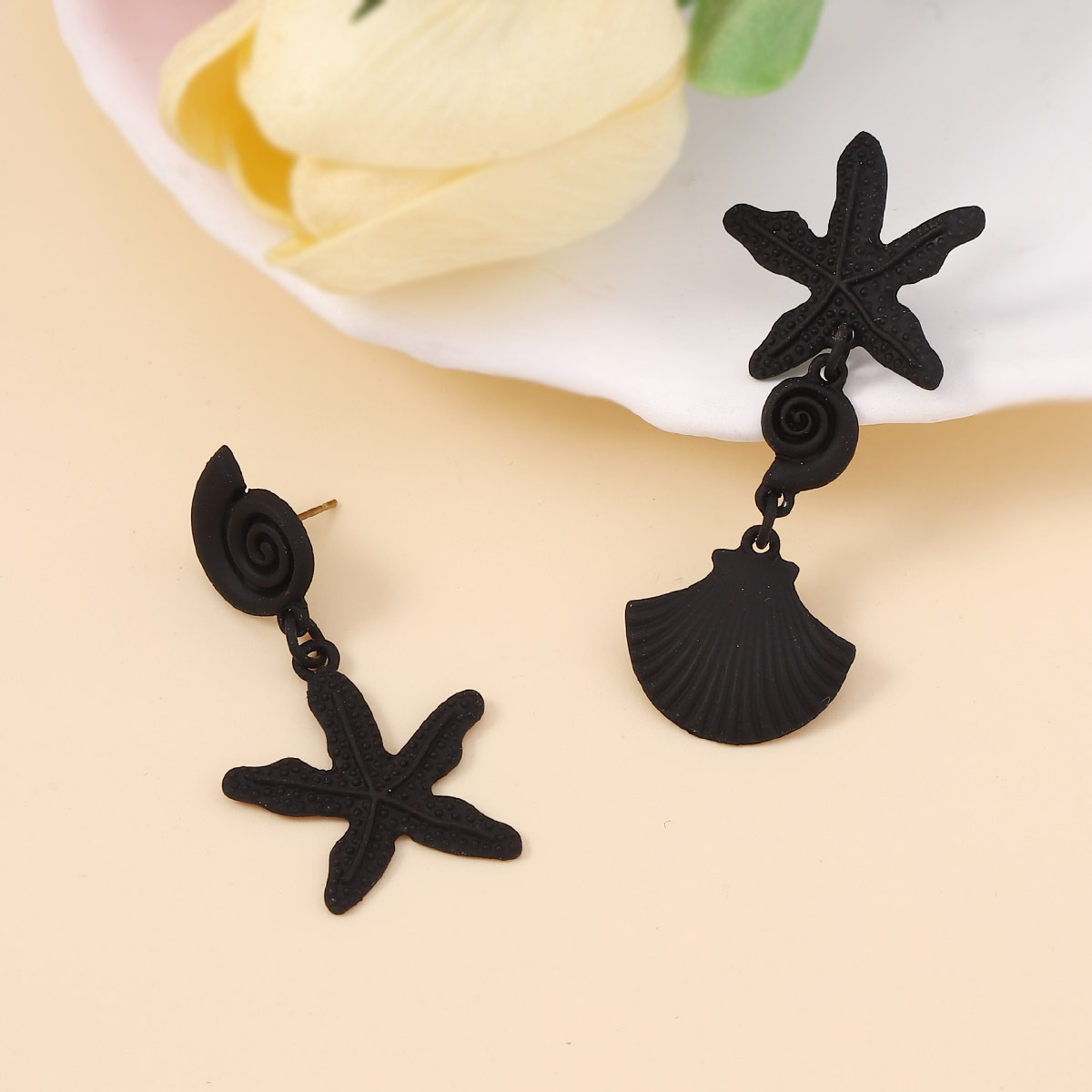 1 Pair Casual Vacation Starfish Shell Zinc Alloy Drop Earrings display picture 10