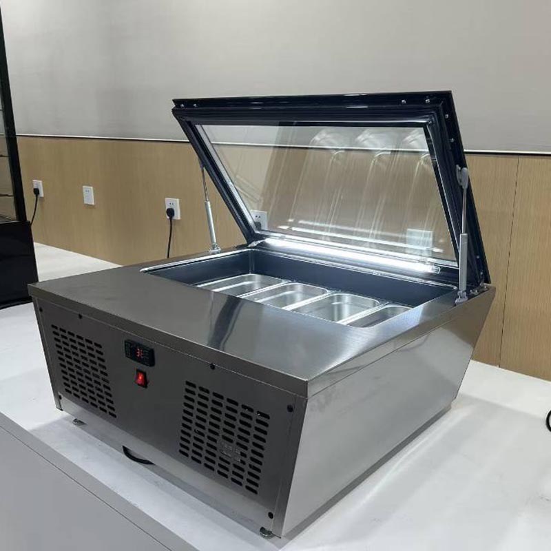 Mitong Desktop Ice Cream Display Cabinet Commercial Refrigerated Freezer Small Self-Service Handmade Ice Cream Cabinet