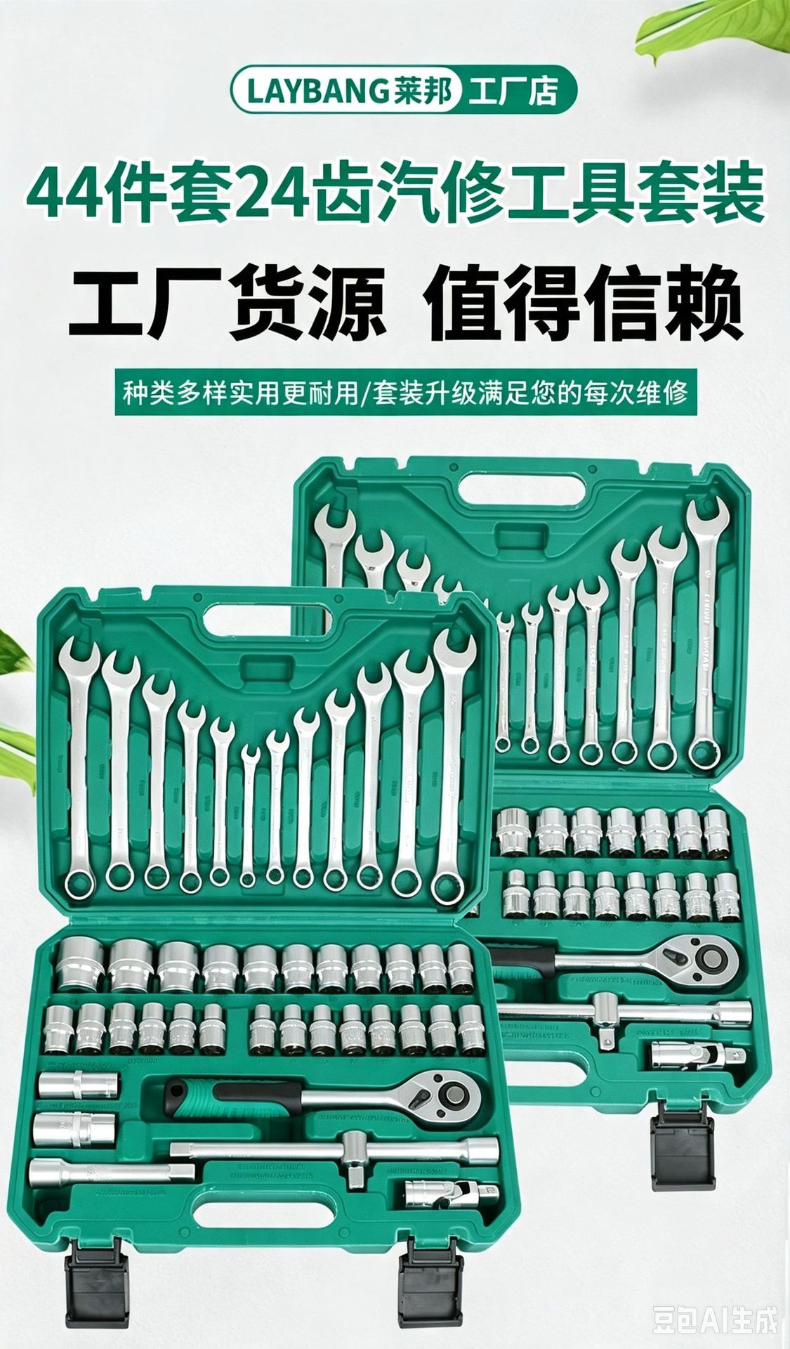 Dafei 12.5 Interface 44-Piece Set of Hexagonal Socket Accessories Dual-Purpose Wrench Ratchet Rod Hardware Tools Machine Repair