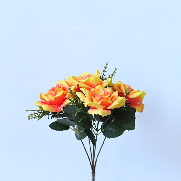 Simulación de rosas de 5 cabezas de rosas de bordes de boda fotografía decoración decorativa accesorios para el hogar flores de simulación flores falsas rosas