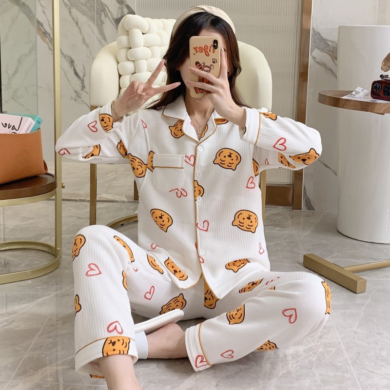 2025 otoño y invierno ropa de aire de algodón de invierno para mujeres embarazadas pijamas de maternidad para mujeres después del parto set de ropa de lactancia