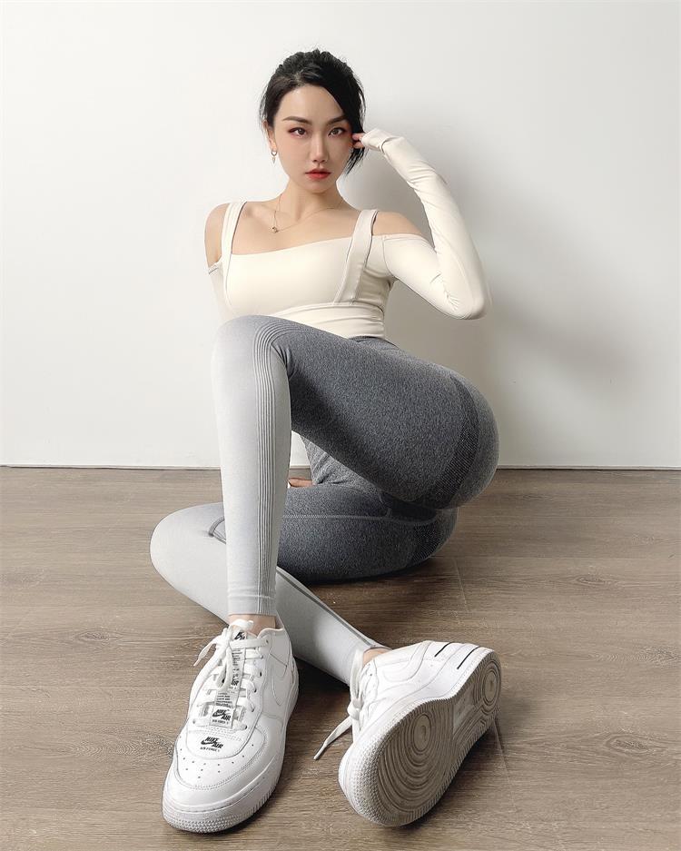 high waist hip-lifting high-elastic gradient color yoga pants-Multicolor NSXER131265