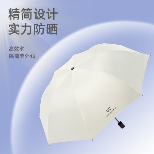 UV black rubber sun umbrella sunscreen UV-blocking sunshade umbrella for women, foldable umbrella, factory wholesale, printed advertising umbrella