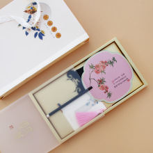 千叶桃花丝绸艺术团扇中国风文创礼品宫廷御扇出国商务伴手礼礼盒