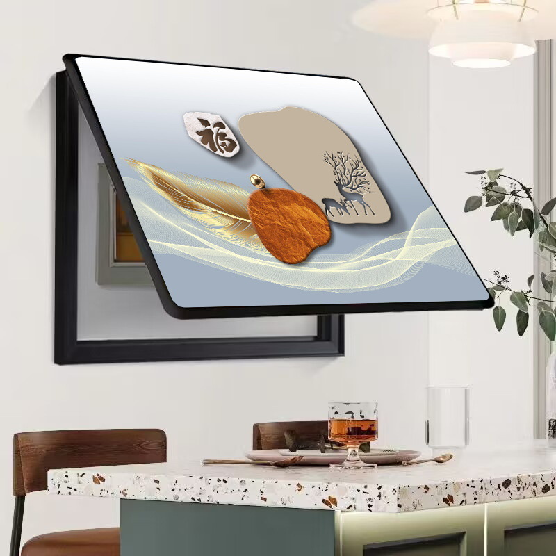 Caja de medidor, pintura decorativa, oclusión, caja de interruptor sin agujeros, caja de distribución, sala de estar, comedor, pintura de porcelana de cristal, simplicidad moderna, lujo ligero