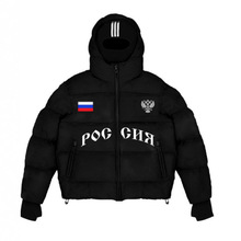 2025俄罗斯新款双帽面罩棉服户外夹棉棉袄夹克跨境外贸男女同款