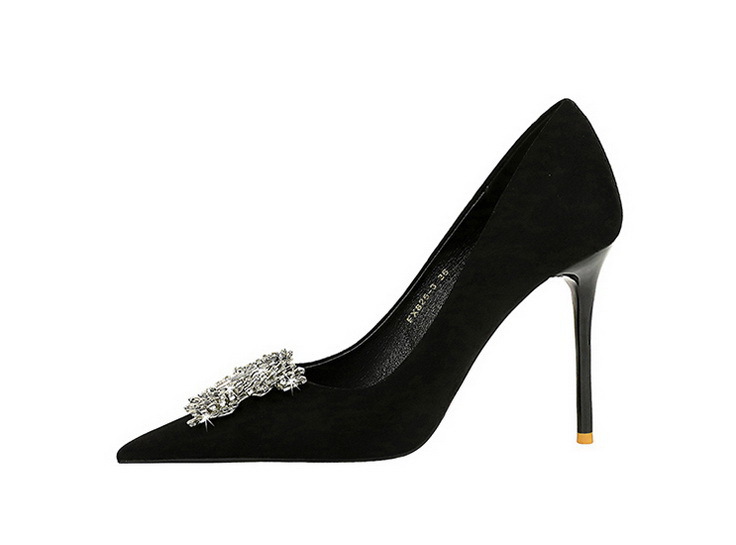 Women's Shoes banquet high heels stiletto women's shoes suede shallow mouth pointed metal butterfly rhinestone single shoes_voghion.com