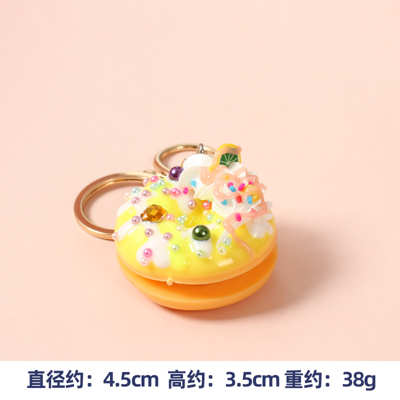 Simulación postre donut llavero colgante simulación pastel de frutas Decoración Accesorios cura pastel de crema