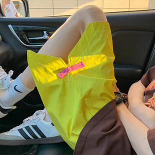 2024 summer new dopamine contrast breasted design loose quick-drying shorts a generation of hair