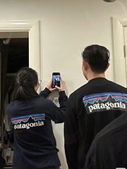 跨境巴塔pata户外美式双纱棉长袖后背山峰棉圆领情侣款T恤打底杉