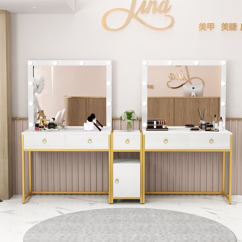 Internet Celebrity Photo Studio Makeup Table with Light Makeup Wedding Dress Shop Dressing Table Integrated Beauty Salon Makeup Table for Makeup Artists