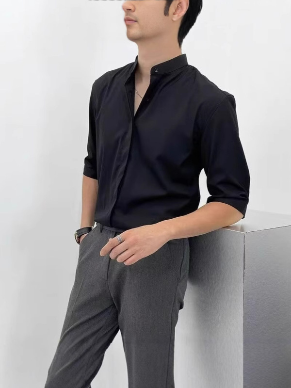 アイスシルクパンツメンズ夏薄いワイドレッグストレートルーズカジュアルパンツハイエンドドレープスーツパンツ|undefined