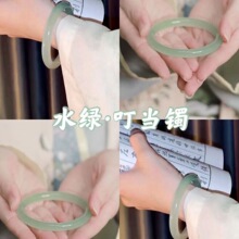 圆条镯子古风玻璃仿玉宽版叮当镯仙女超美胖手镯装饰日常配饰百搭