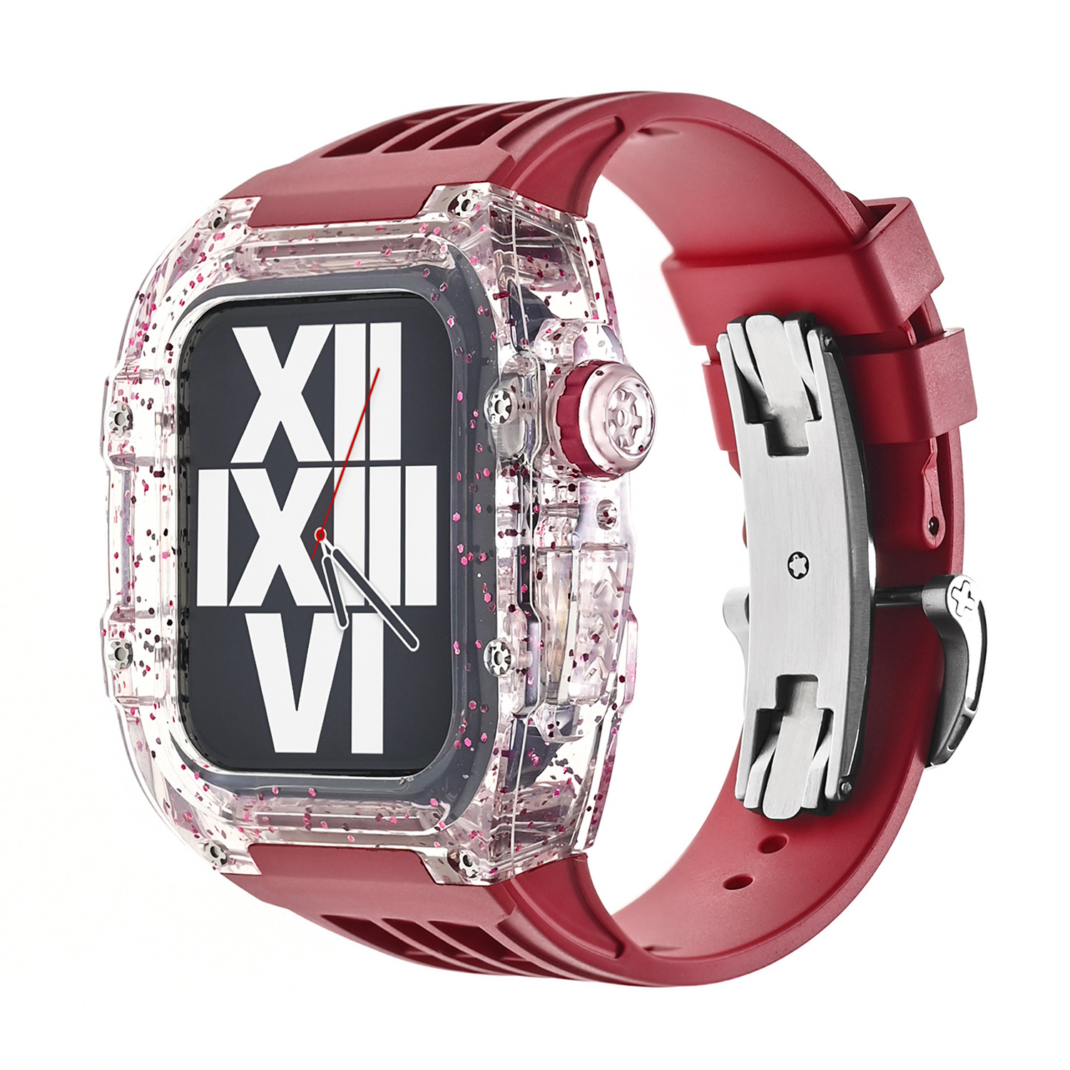 [나비버클] 플래시 레드 쉘-버건디 스트랩