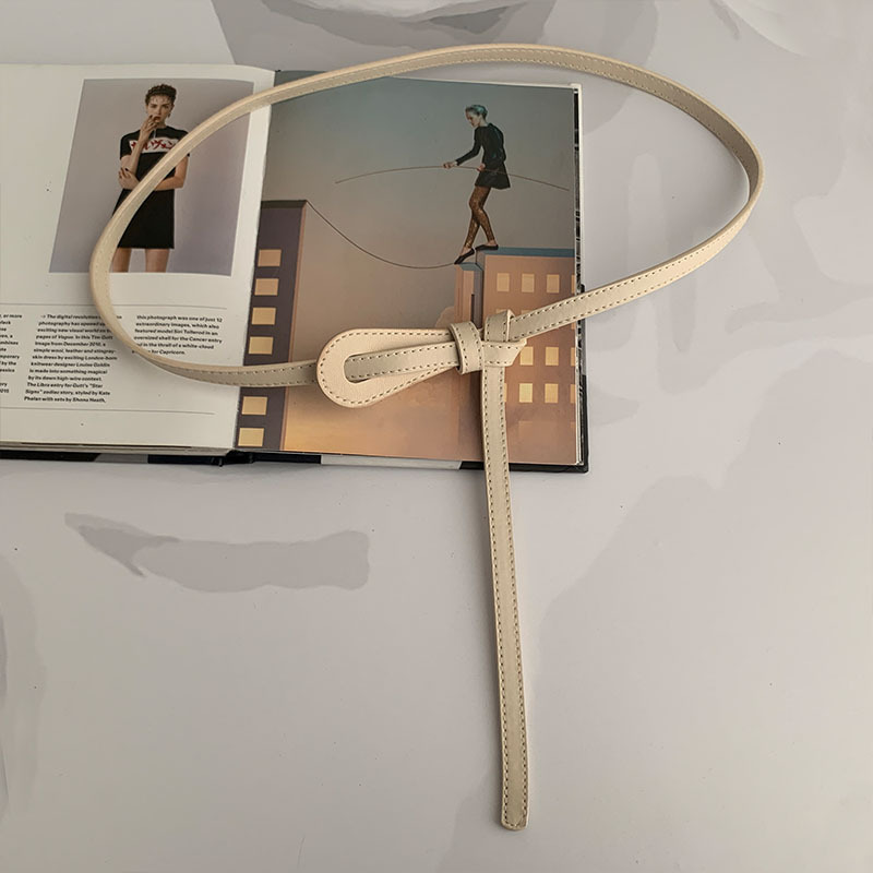 En stock nuevo cinturón de mujer vestido de suéter decorativo anudado cinturón pequeño de moda simple cinturón de mujer de moda Retro