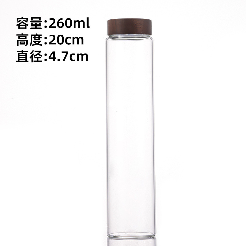 47mm木纹盖管制瓶檀香手串展示玻璃瓶高档沉香紫檀佛珠收纳罐批发|undefined